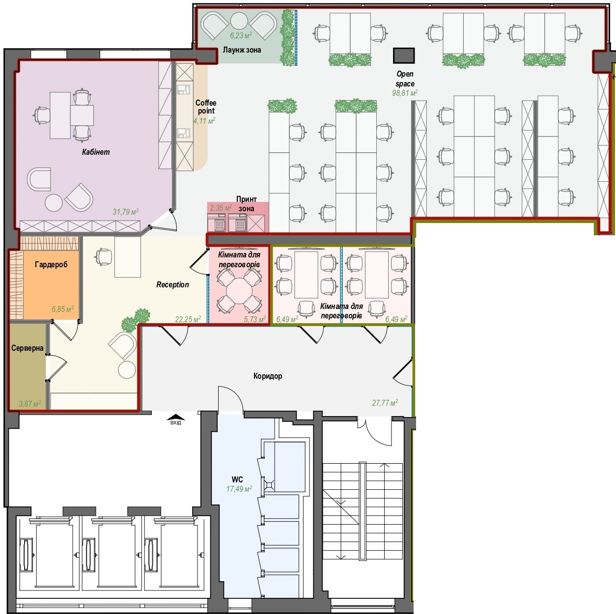 Планування Офіс 237 м²